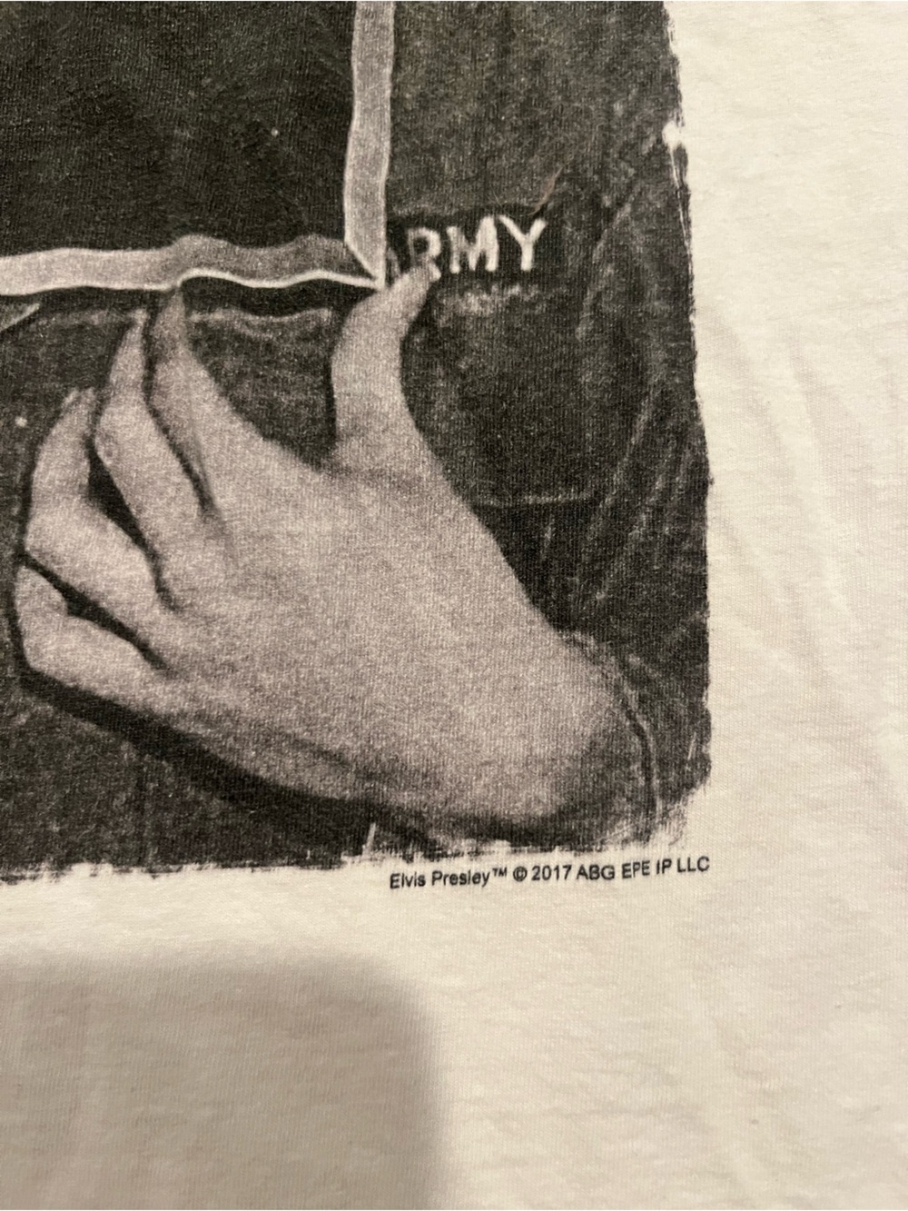 Fruit of the Loom White Short-Sleeve Tee with Elvis Portrait Graphic - Picture 5 of 6